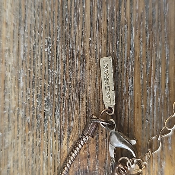 Vintage Lane Bryant Elegant Gold Tone White Faceted Glass Bead Tassel Necklace - Picture 6 of 7